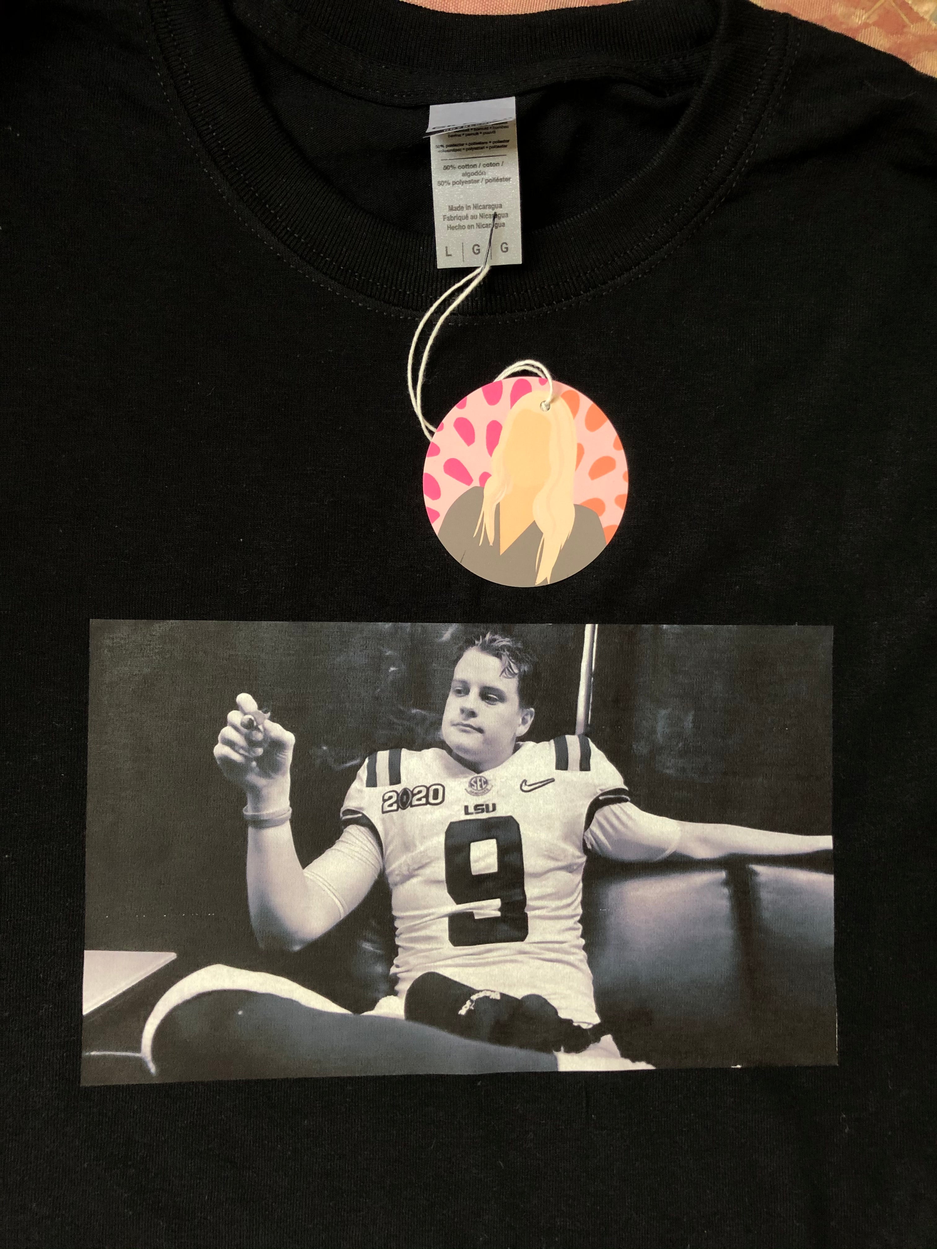 Joe Burrow / LSU Celebratory Cigar Tee Shirt Smokin Joe 