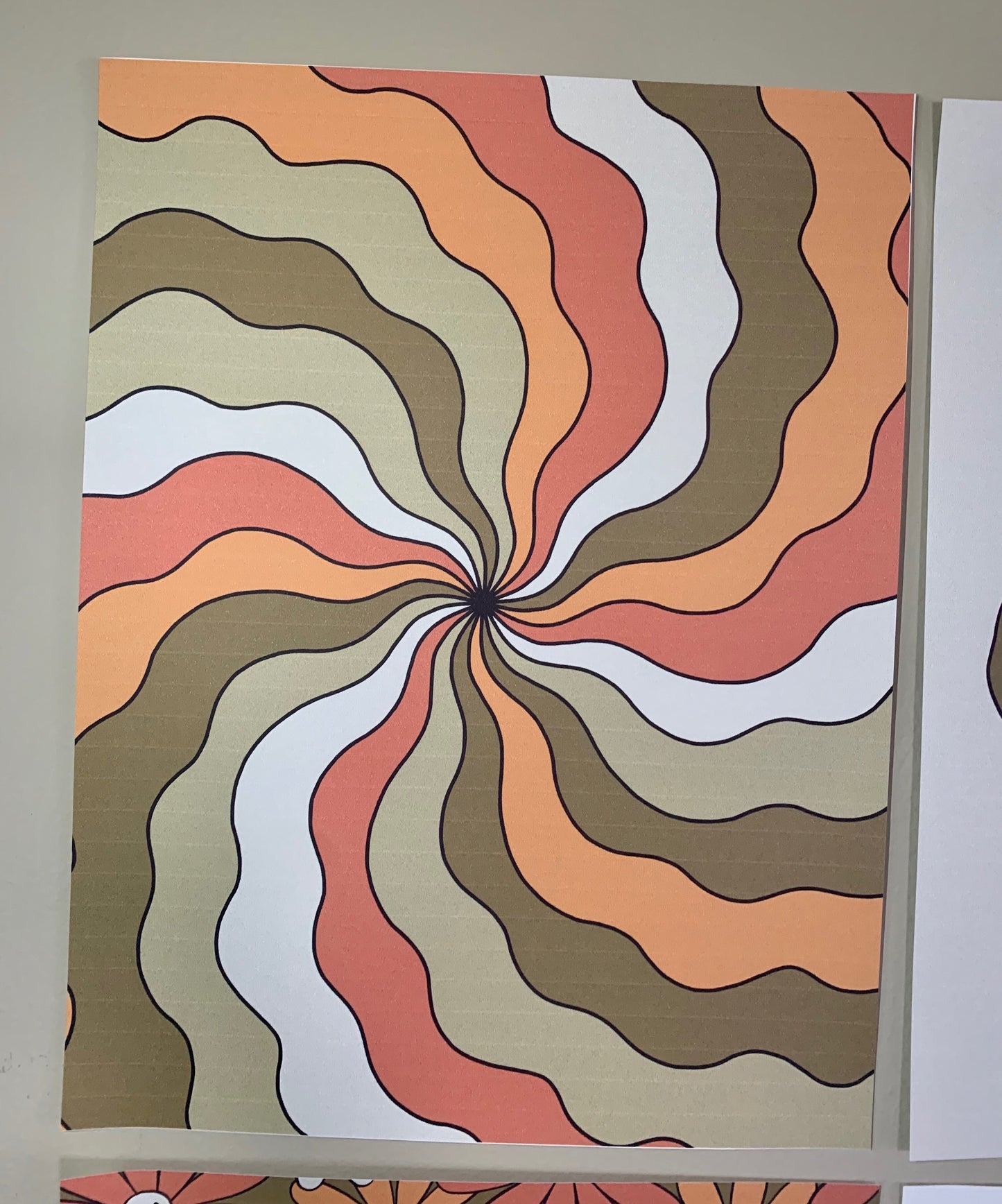Green Tone Spiral Print